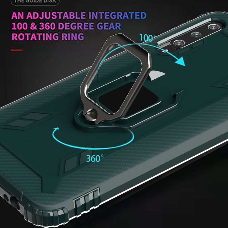 For Xiaomi Mi A3 / CC9e Carbon Fiber Protective Case with 360 Degree Rotating Ring Holder