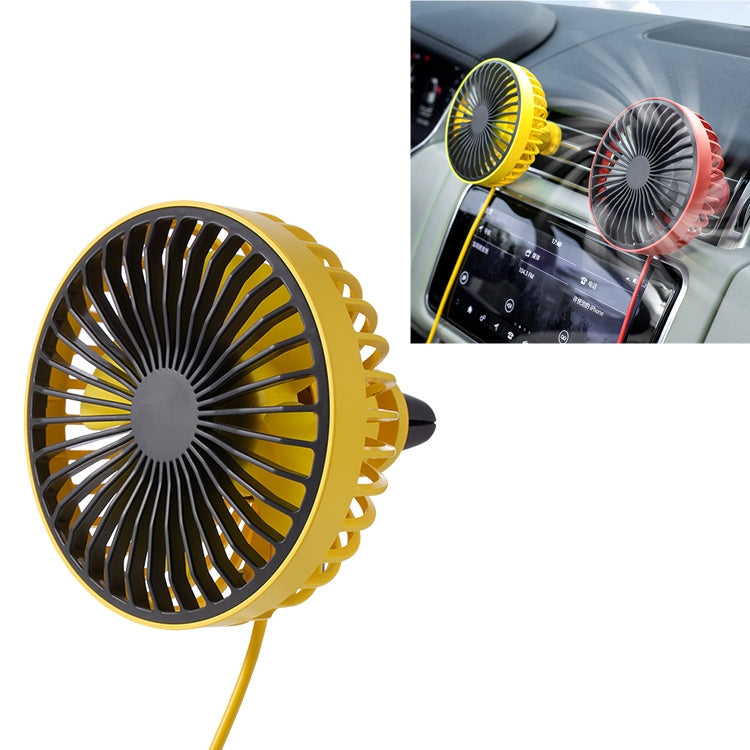 F829 Portable Car Air Outlet Electric Cooling Fan with LED Light
