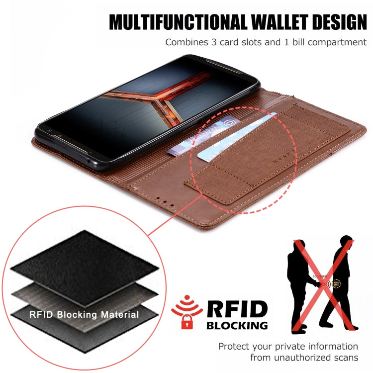 For Asus ROG Phone II ZS660KL MUXMA MX109 Horizontal Flip Leather Case with Holder & Card Slot & Wallet