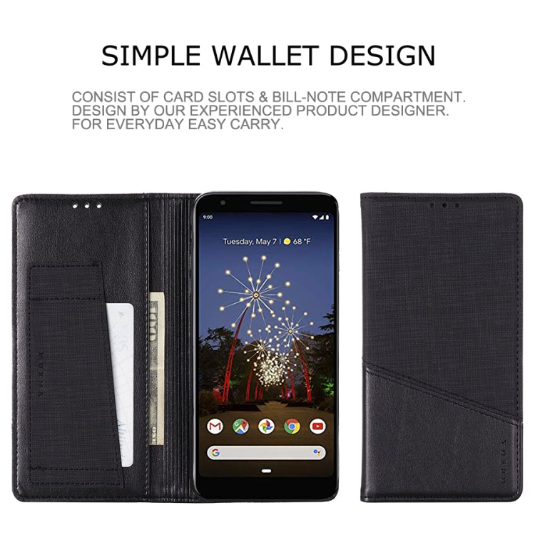 For Google Pixel 3a MUXMA MX109 Horizontal Flip Leather Case with Holder & Card Slot & Wallet