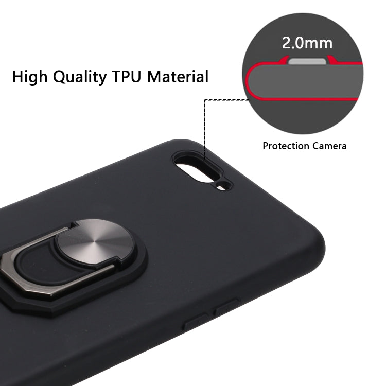 For OPPO A5 PC + TPU Shockproof Protective Case with Ring Holder(Blue)