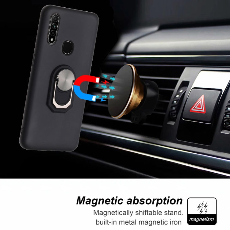 For OPPO A31 (2020) PC + TPU Shockproof Protective Case with Ring Holder(Red)