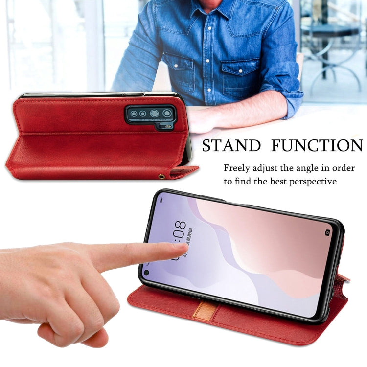 For Huawei P40 Lite 5G / Nova 7 SE Cubic Grid Pressed Horizontal Flip Magnetic Leather Case with Holder & Card Slots & Wallet