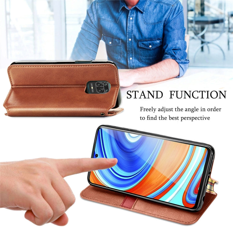 For Xiaomi Redmi Note 9 Pro Cubic Grid Pressed Horizontal Flip Magnetic Leather Case with Holder & Card Slots & Wallet