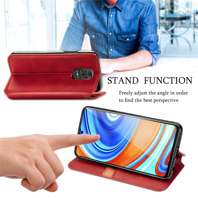 For Xiaomi Redmi Note 9 Pro Cubic Grid Pressed Horizontal Flip Magnetic Leather Case with Holder & Card Slots & Wallet