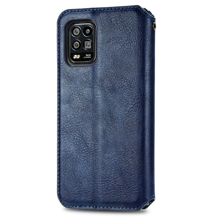 For Xiaomi Mi 10 Lite 5G Cubic Grid Pressed Horizontal Flip Magnetic Leather Case with Holder & Card Slots & Wallet