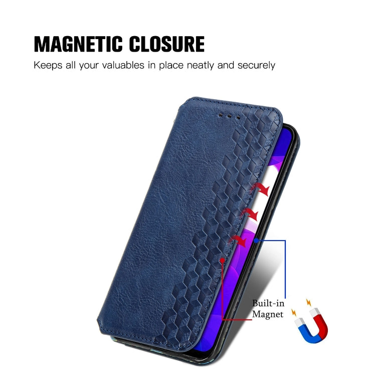 For Xiaomi Mi 10 Lite 5G Cubic Grid Pressed Horizontal Flip Magnetic Leather Case with Holder & Card Slots & Wallet