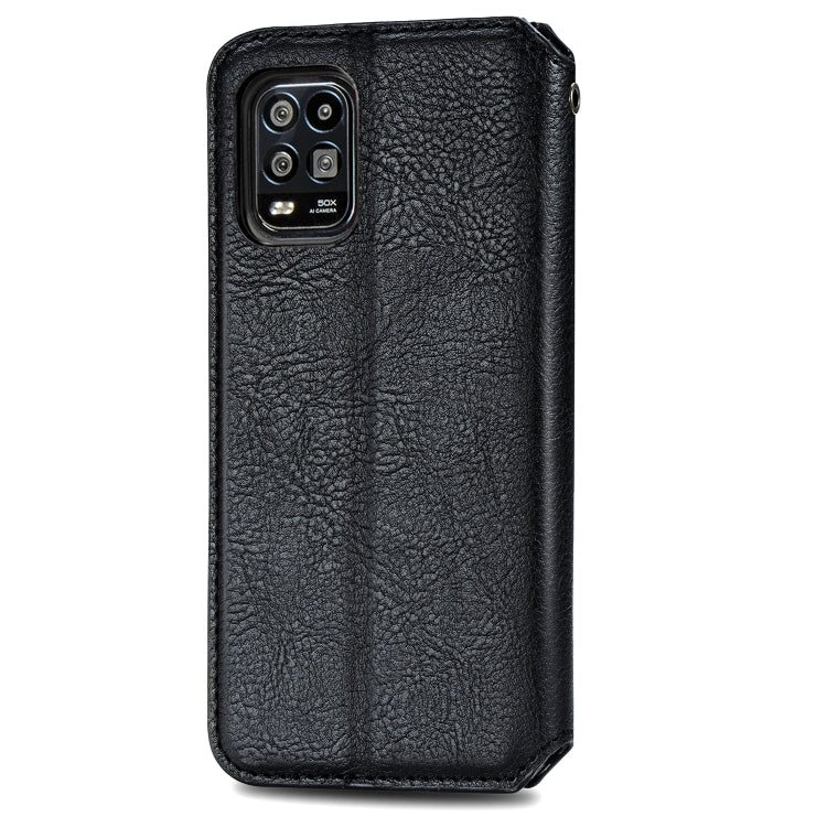 For Xiaomi Mi 10 Lite 5G Cubic Grid Pressed Horizontal Flip Magnetic Leather Case with Holder & Card Slots & Wallet