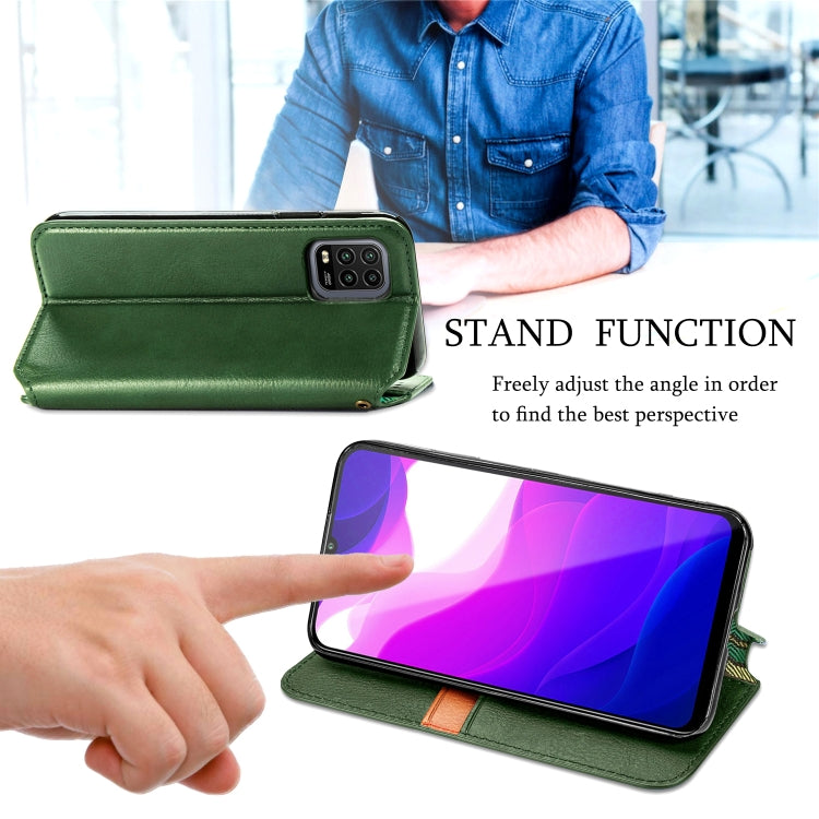For Xiaomi Mi 10 Lite 5G Cubic Grid Pressed Horizontal Flip Magnetic Leather Case with Holder & Card Slots & Wallet