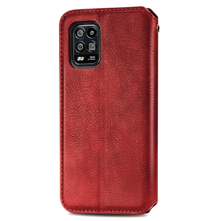 For Xiaomi Mi 10 Lite 5G Cubic Grid Pressed Horizontal Flip Magnetic Leather Case with Holder & Card Slots & Wallet