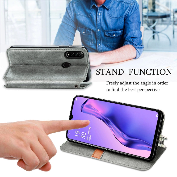 For OPPO A31 5G Cubic Grid Pressed Horizontal Flip Magnetic Leather Case with Holder & Card Slots & Wallet