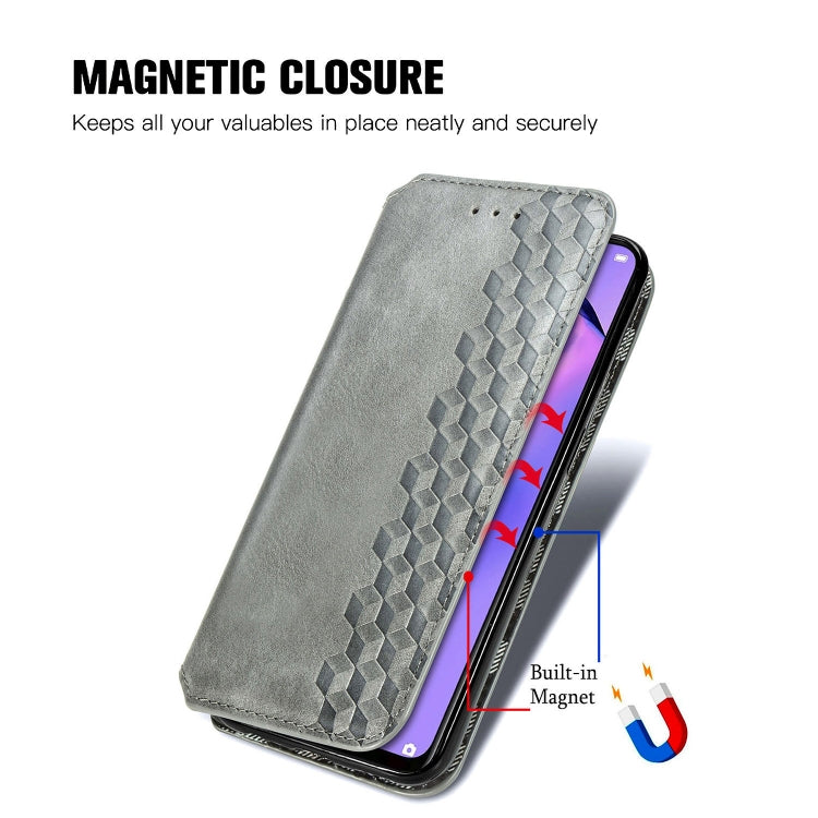 For OPPO A31 5G Cubic Grid Pressed Horizontal Flip Magnetic Leather Case with Holder & Card Slots & Wallet