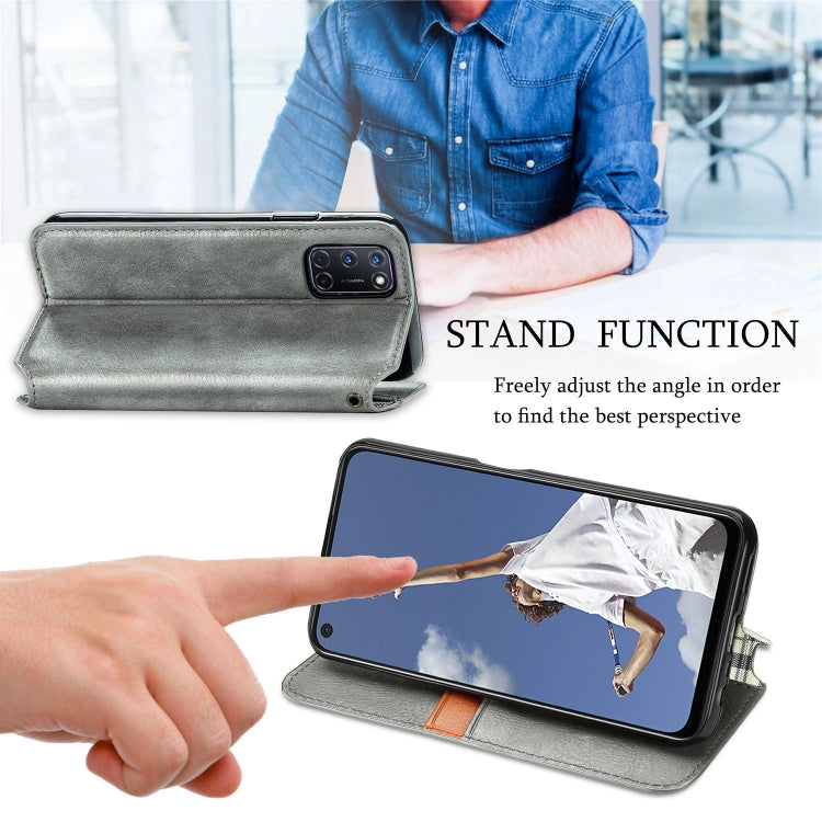 For OPPO A52 / A72 / A92 Cubic Grid Pressed Horizontal Flip Magnetic Leather Case with Holder & Card Slots & Wallet