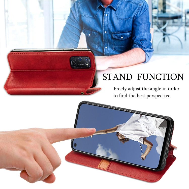 For OPPO A52 / A72 / A92 Cubic Grid Pressed Horizontal Flip Magnetic Leather Case with Holder & Card Slots & Wallet