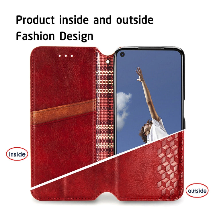 For OPPO A52 / A72 / A92 Cubic Grid Pressed Horizontal Flip Magnetic Leather Case with Holder & Card Slots & Wallet