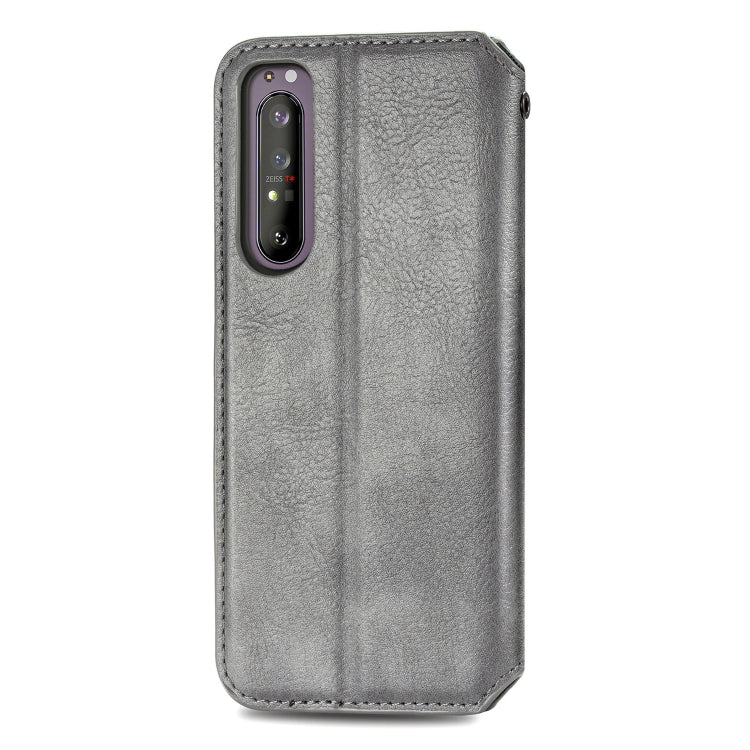 For Sony Xperia 1 II Cubic Grid Pressed Horizontal Flip Magnetic Leather Case with Holder & Card Slots & Wallet