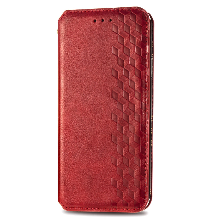 For Sony Xperia 1 II Cubic Grid Pressed Horizontal Flip Magnetic Leather Case with Holder & Card Slots & Wallet