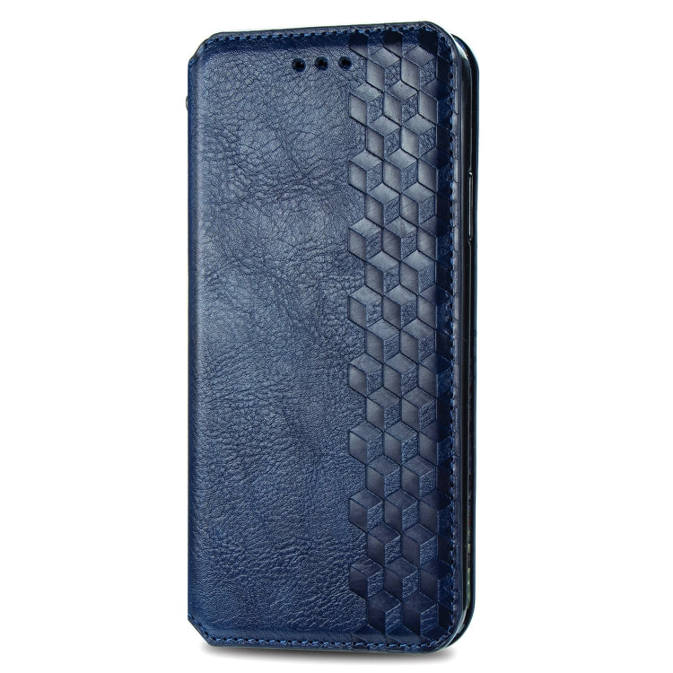 For Sony Xperia 10 II Cubic Grid Pressed Horizontal Flip Magnetic Leather Case with Holder & Card Slots & Wallet