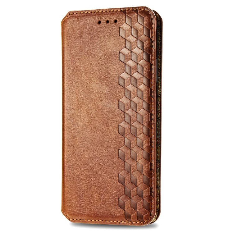 For Sony Xperia 10 II Cubic Grid Pressed Horizontal Flip Magnetic Leather Case with Holder & Card Slots & Wallet