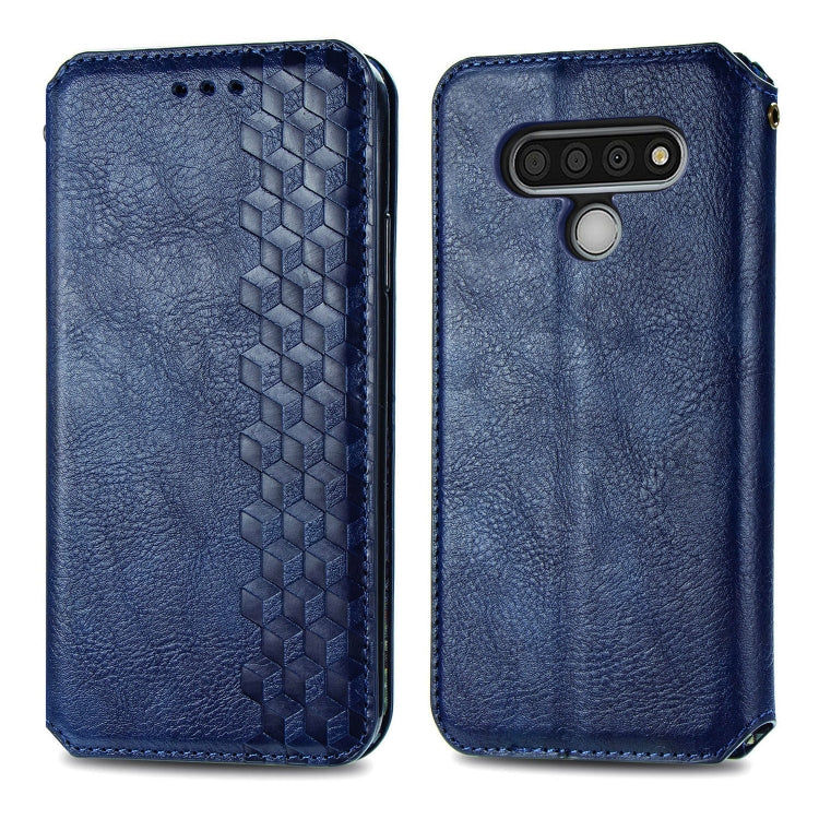 For LG Stylo 6 Cubic Grid Pressed Horizontal Flip Magnetic Leather Case with Holder & Card Slots & Wallet