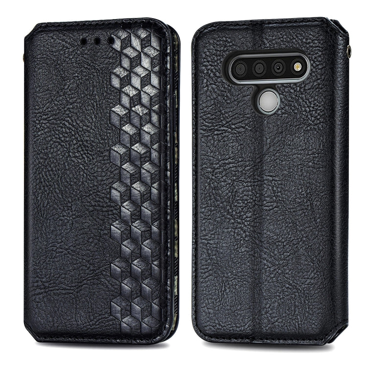 For LG Stylo 6 Cubic Grid Pressed Horizontal Flip Magnetic Leather Case with Holder & Card Slots & Wallet