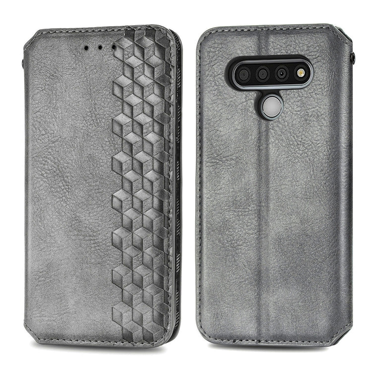 For LG Stylo 6 Cubic Grid Pressed Horizontal Flip Magnetic Leather Case with Holder & Card Slots & Wallet