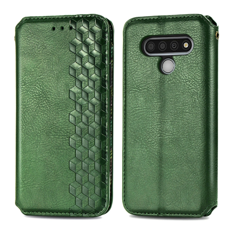 For LG Stylo 6 Cubic Grid Pressed Horizontal Flip Magnetic Leather Case with Holder & Card Slots & Wallet