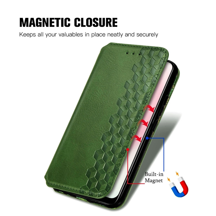 For Vivo Y17 Cubic Grid Pressed Horizontal Flip Magnetic Leather Case with Holder & Card Slots & Wallet