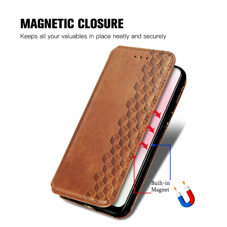 For Vivo Y17 Cubic Grid Pressed Horizontal Flip Magnetic Leather Case with Holder & Card Slots & Wallet