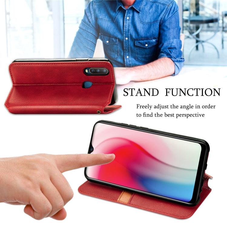 For Vivo Y17 Cubic Grid Pressed Horizontal Flip Magnetic Leather Case with Holder & Card Slots & Wallet