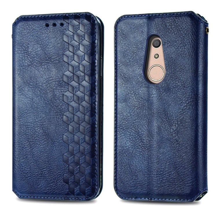 For Fujitsu Arrows Be4 F-41A Cubic Grid Pressed Horizontal Flip Magnetic Leather Case with Holder & Card Slots & Wallet