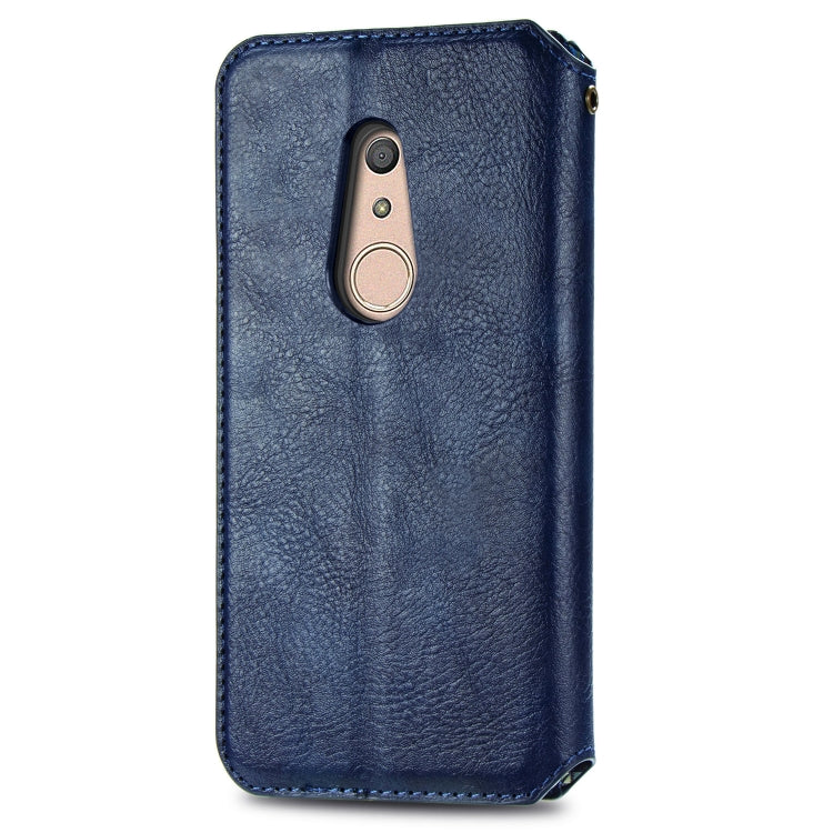 For Fujitsu Arrows Be4 F-41A Cubic Grid Pressed Horizontal Flip Magnetic Leather Case with Holder & Card Slots & Wallet