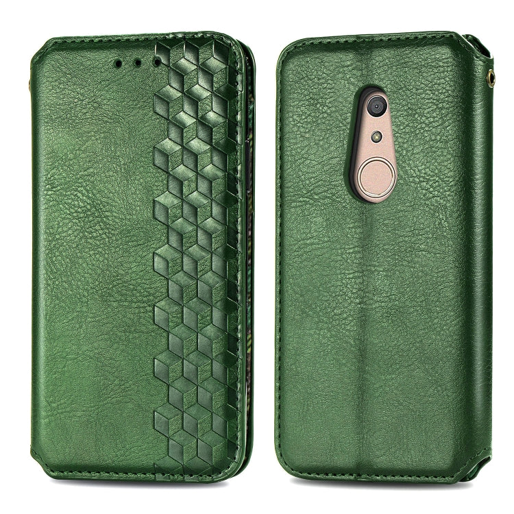 For Fujitsu Arrows Be4 F-41A Cubic Grid Pressed Horizontal Flip Magnetic Leather Case with Holder & Card Slots & Wallet