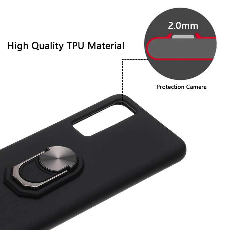 For Huawei nova 7 5G Black Armor PC + TPU Shockproof Protective Case with Ring Holder(Black)
