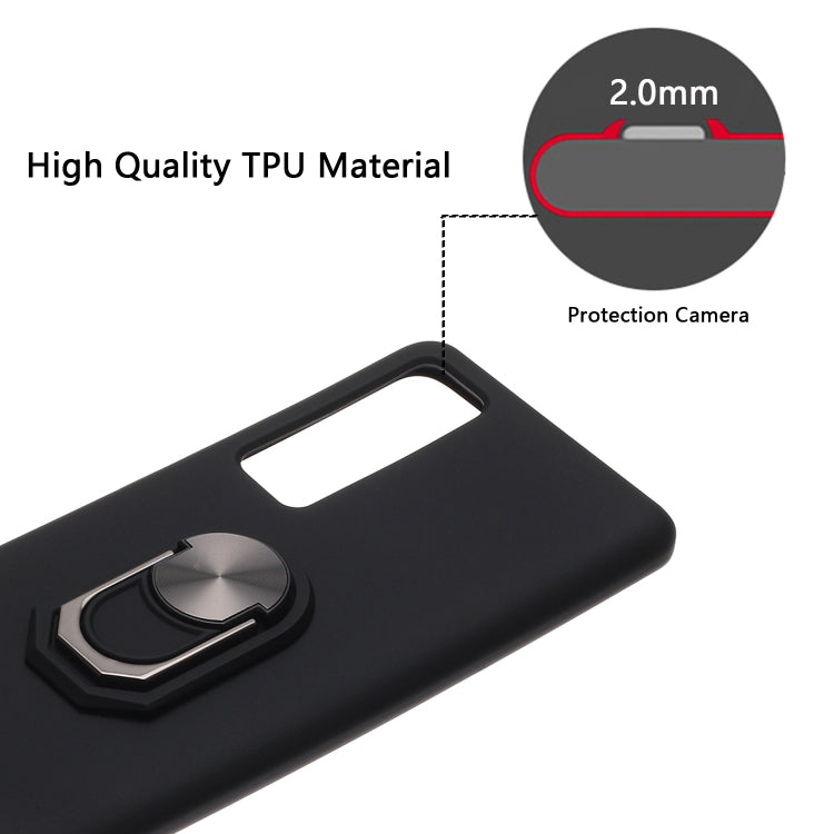 For Huawei nova 7 Pro 5G Black Armor PC + TPU Shockproof Protective Case with Ring Holder(Blue)