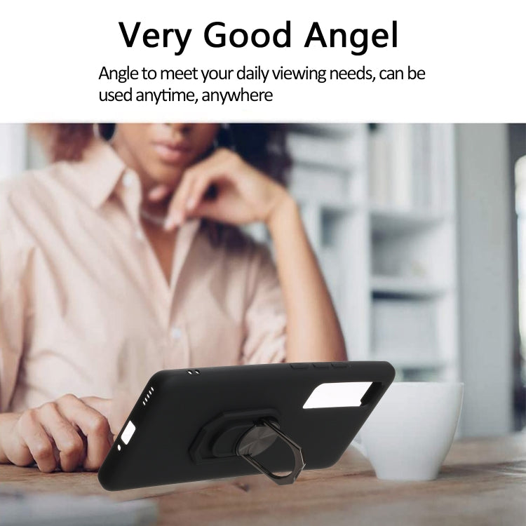 For Huawei nova 7 Pro 5G Black Armor PC + TPU Shockproof Protective Case with Ring Holder(Blue)