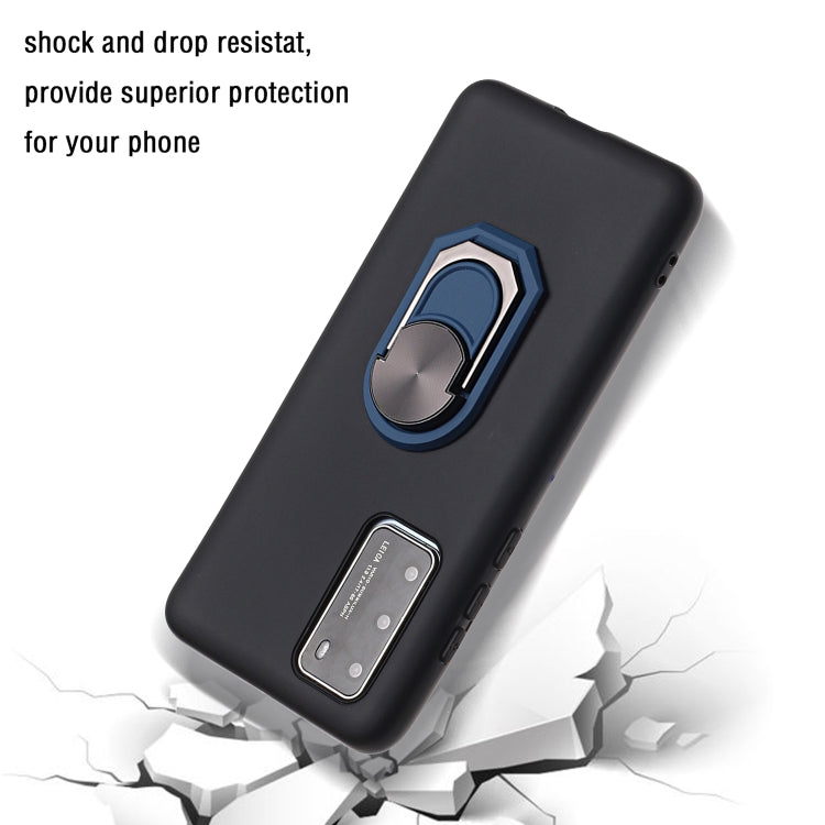 For Huawei P40 Black Armor PC + TPU Shockproof Protective Case with Ring Holder