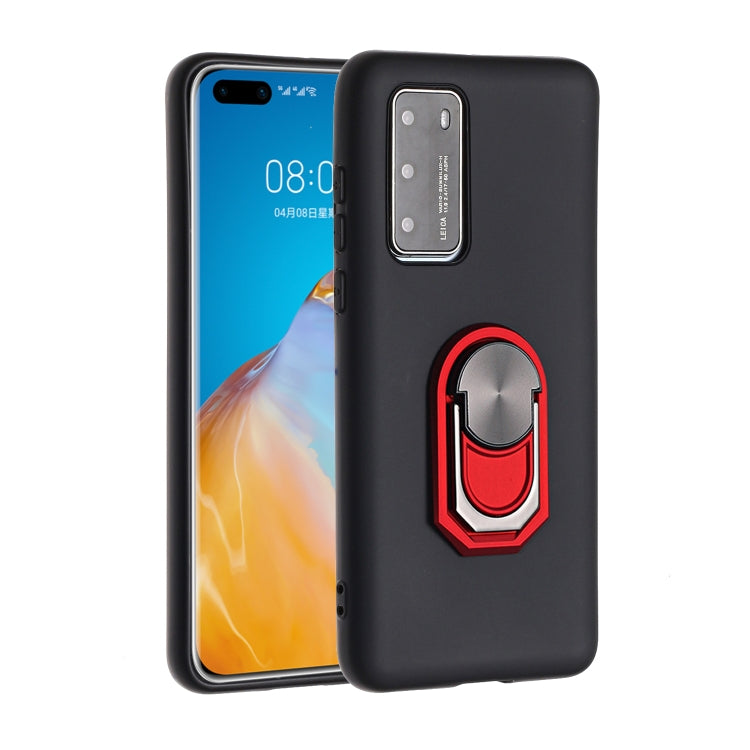 For Huawei P40 Black Armor PC + TPU Shockproof Protective Case with Ring Holder