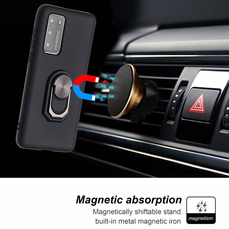 For Huawei P40 Black Armor PC + TPU Shockproof Protective Case with Ring Holder