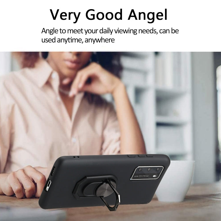 For Huawei P40 Black Armor PC + TPU Shockproof Protective Case with Ring Holder