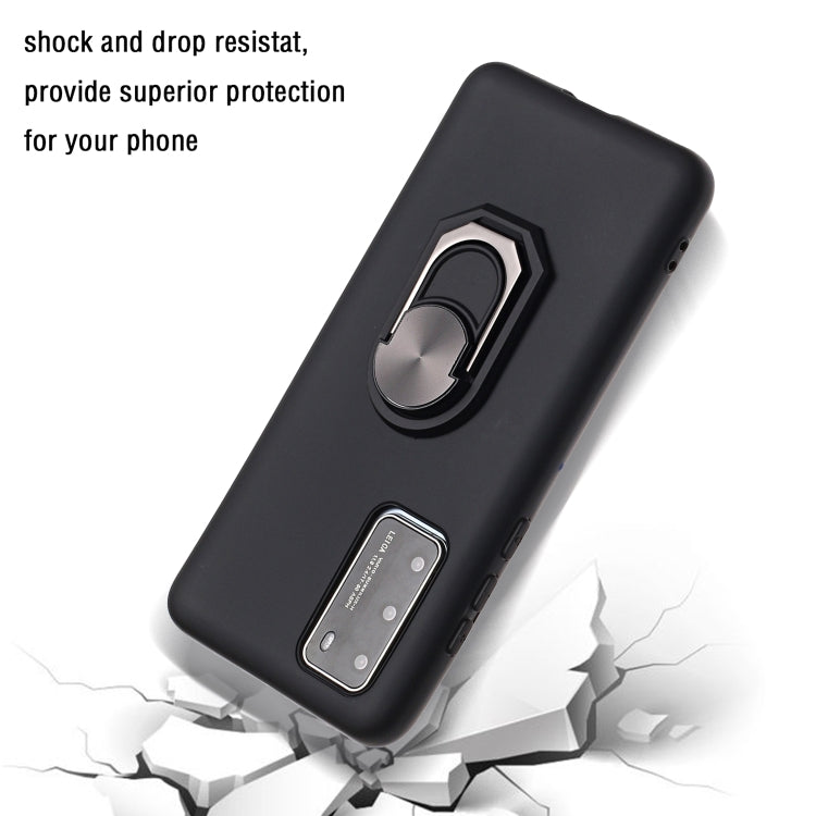 For Huawei P40 Black Armor PC + TPU Shockproof Protective Case with Ring Holder