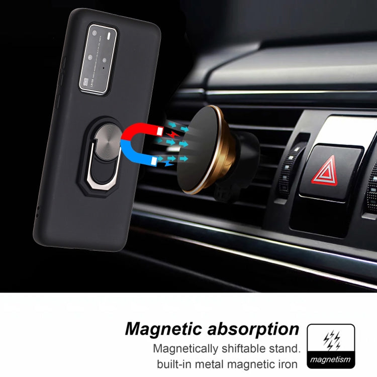 For Huawei P40 Pro Black Armor PC + TPU Shockproof Protective Case with Ring Holder(Black)