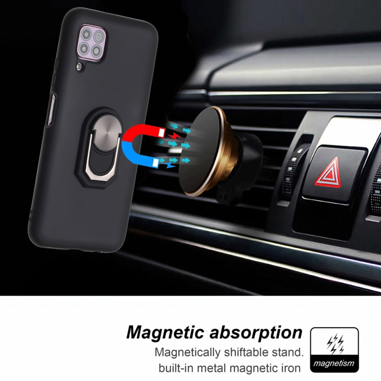 For Huawei P40 lite / nova 6 SE Black Armor PC + TPU Shockproof Protective Case with Ring Holder(Blue)