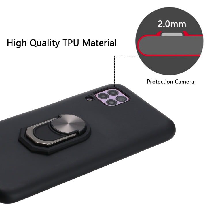 For Huawei P40 lite / nova 6 SE Black Armor PC + TPU Shockproof Protective Case with Ring Holder(Blue)