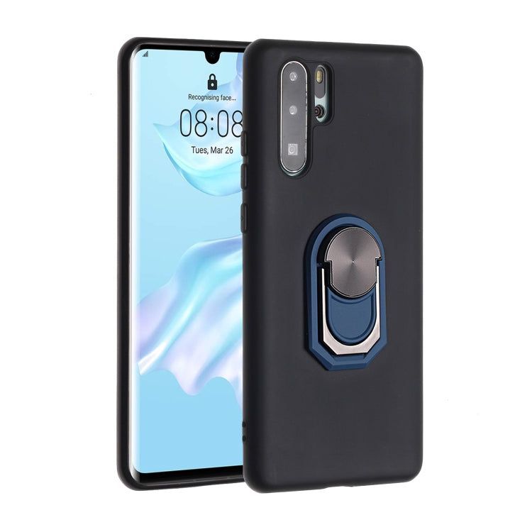 For Huawei P30 Pro Black Armor PC + TPU Shockproof Protective Case with Ring Holder