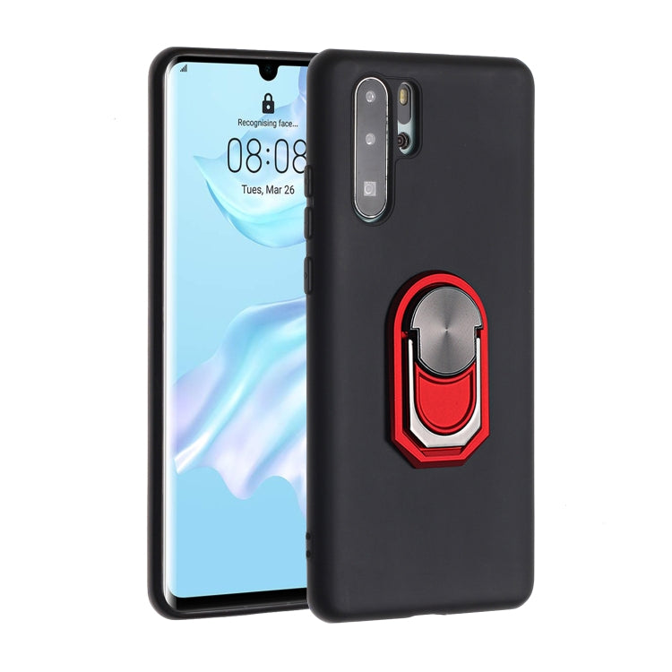 For Huawei P30 Pro Black Armor PC + TPU Shockproof Protective Case with Ring Holder