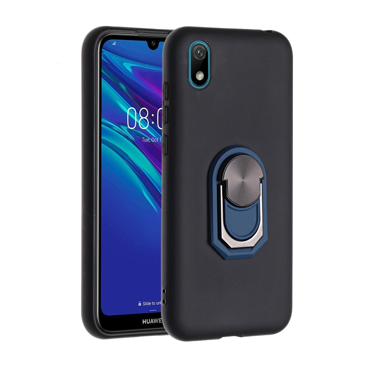 For Huawei Y5 (2019) / Honor 8S Black Armor PC + TPU Shockproof Protective Case with Ring Holder