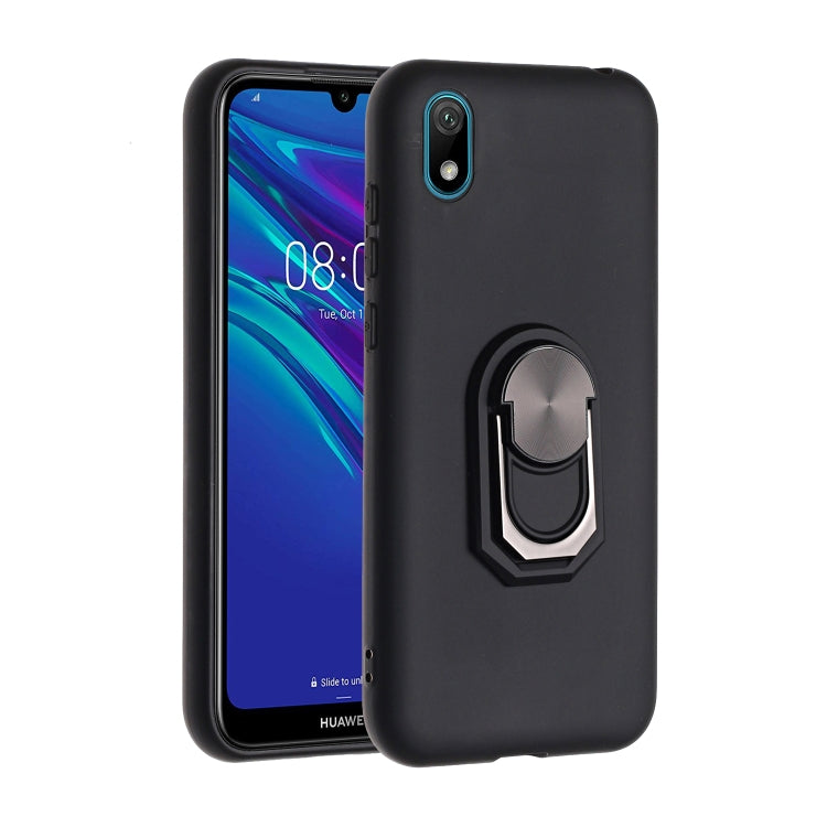 For Huawei Y5 (2019) / Honor 8S Black Armor PC + TPU Shockproof Protective Case with Ring Holder