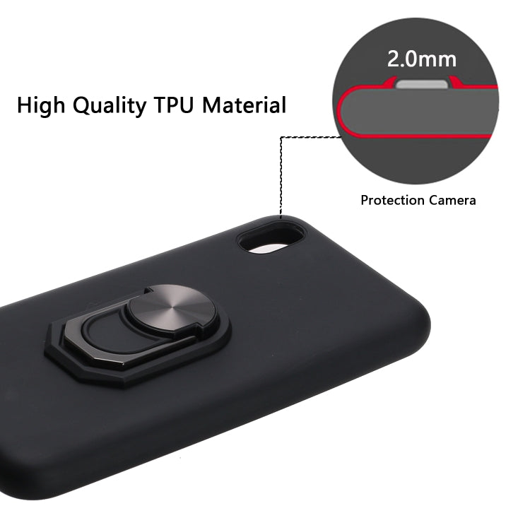 For Huawei Y5 (2019) / Honor 8S Black Armor PC + TPU Shockproof Protective Case with Ring Holder