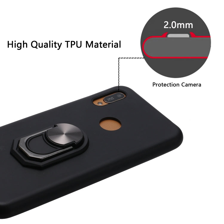 For Huawei Y6 (2019) / Honor 8A Pro / Y6 Prime (2019) Black Armor PC + TPU Shockproof Protective Case with Ring Holder(Red)